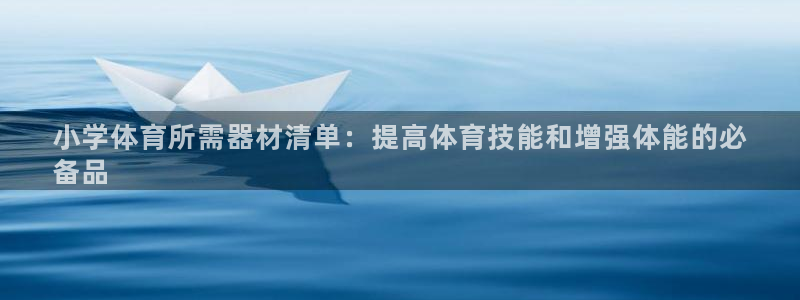 耀世娱乐辅助：小学体育所需器材清单：提高体育技能和增强体能的